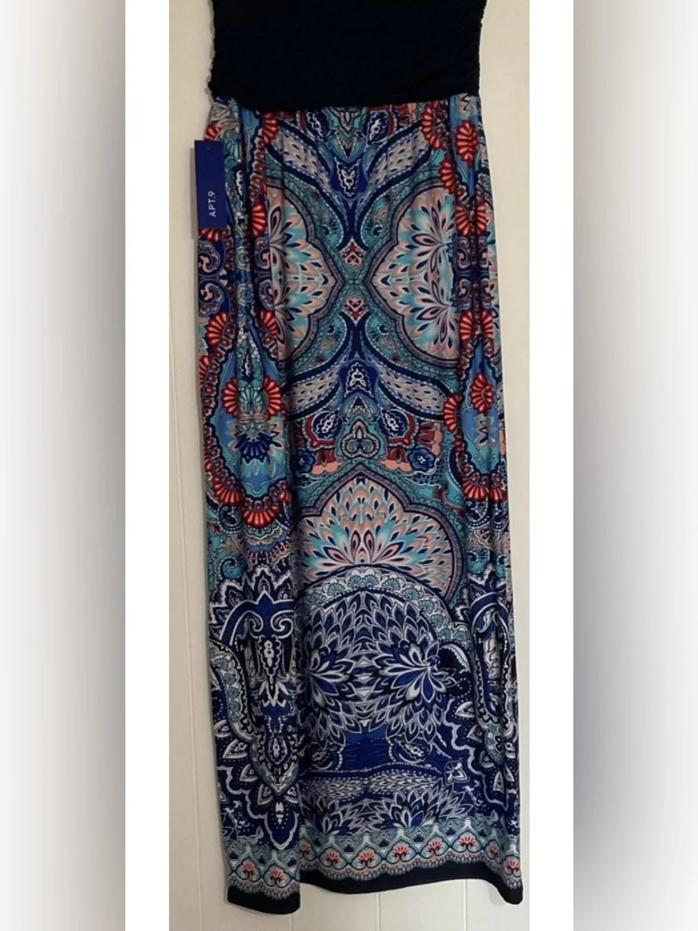 Apt. 9 Teal and Navy Paisley Maxi Skirt - Picture 2 of 4